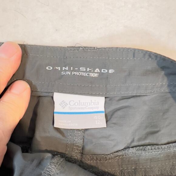 Columbia Omni Shade Cargo Shorts Men 40W Grey Pockets Quick Dry Swim to Golf - Picture 2 of 16